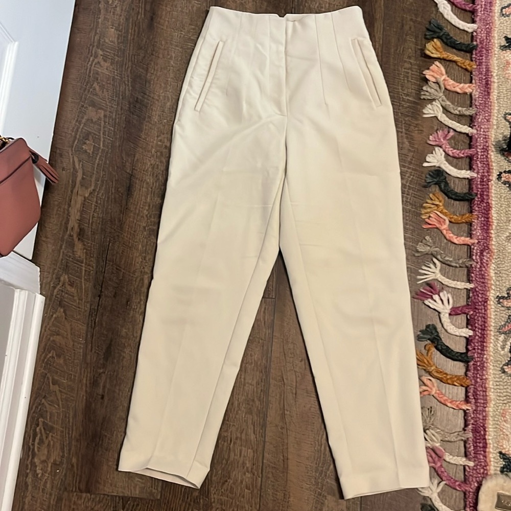Zara Cream Straight Leg Pants